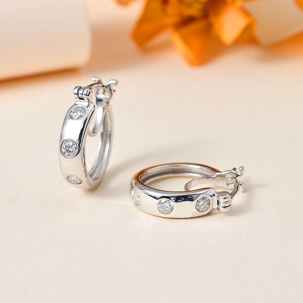 Moissanit Ohrringe, 925 Silber rhodiniert, ca. 0,62 ct. image number 14